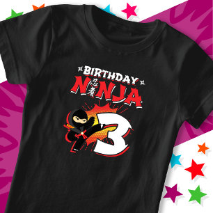 3 Year Old Comic Book Style Ninja 3rd Birthday T-Shirt