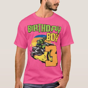 3 Year Old Dirt Bike Birthday Party Motocross MX 3 T-Shirt