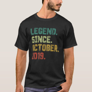 3 Year Old Legend Since October 2019 3rd Birthday T-Shirt