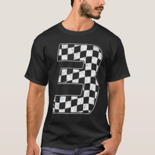3 Year Old Pit Crew Three 3rd Birthday Boy Racing T-Shirt