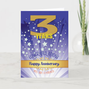 3 Year Recovery Anniversary Bold Numeral Card