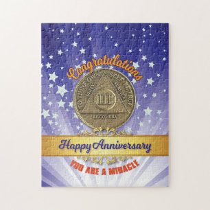3 Year Recovery Coin Anniversary You Are A Miracle Jigsaw Puzzle