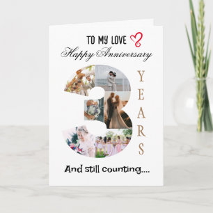 3 Year Wedding Anniversary Card
