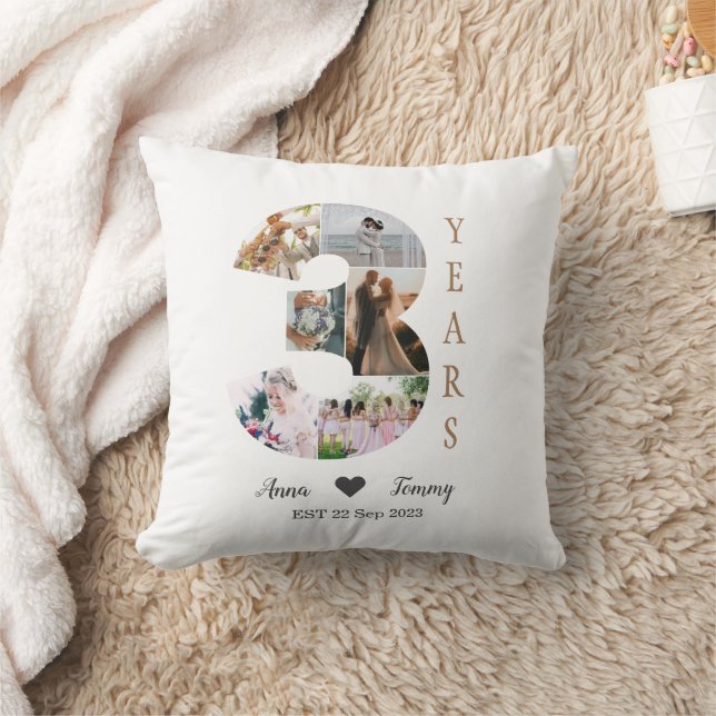 3 Year Wedding Anniversary Cushion (Blanket)