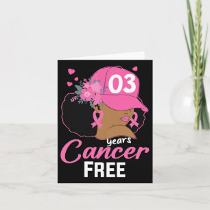 3 Years Cancer Free Survivor Breast Cancer Black W Card