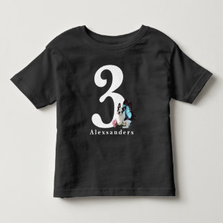 3 years old, 3rd Birthday Cute Dog Butterfly Fairy Toddler T-Shirt