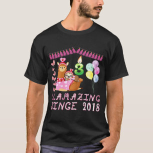 3 Years Old 3rd Birthday Sloth Riding Llama Girls T-Shirt