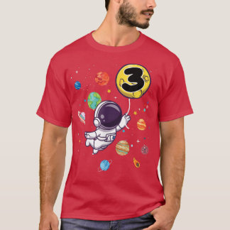 3 Years Old Birthday Boy Gifts Astronaut Birthday  T-Shirt