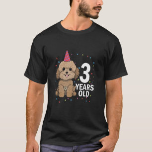 3 Years Old Birthday Cockapoo Dog Puppy 3rd Party T-Shirt