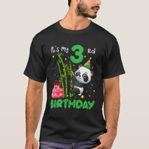 3 Years Old Birthday Party Panda Lover Funny Match T-Shirt