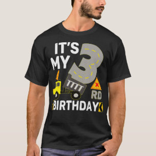 3 Years Old Boy It's My 3rd Birthday Construction  T-Shirt