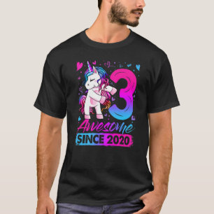 3 Years Old Flossing Unicorn Gifts 3rd Birthday Gi T-Shirt