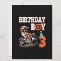 3 Years Old Kid - Birthday Boy - Dirt Bike - Motor