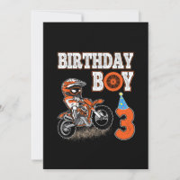 3 Years Old Kid - Birthday Boy - Dirt Bike - Motor