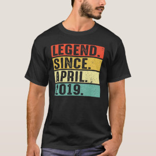 3 Years Old Legend Since April 2019 3rd Birthday T-Shirt