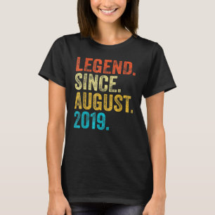 3 Years Old Legend Since August 2019 3th Birthday T-Shirt