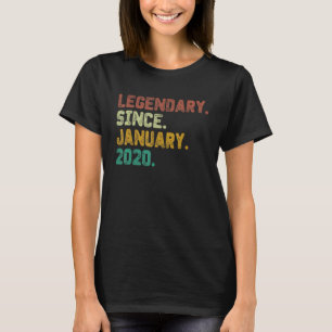 3 Years Old Legend Since January 2020 3rd Birthday T-Shirt