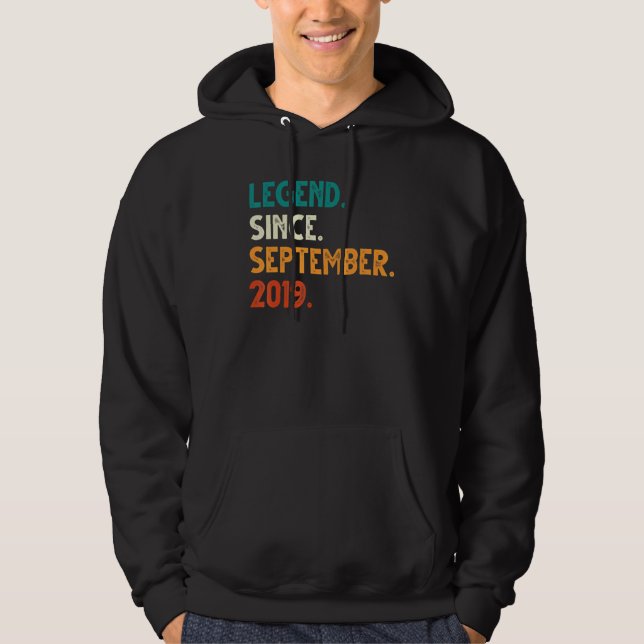 3 Years Old  Legend Since September 2019 3rd Birth Hoodie (Front)