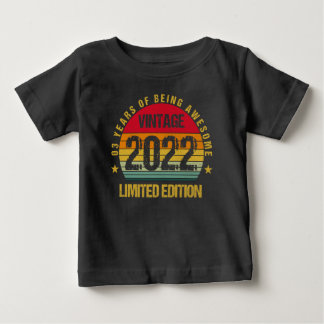 3 Years Old Third 2022 Vintage 3rd Birthday Baby T-Shirt