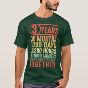 3 Years Together Third Anniversary Married Couple  T-Shirt