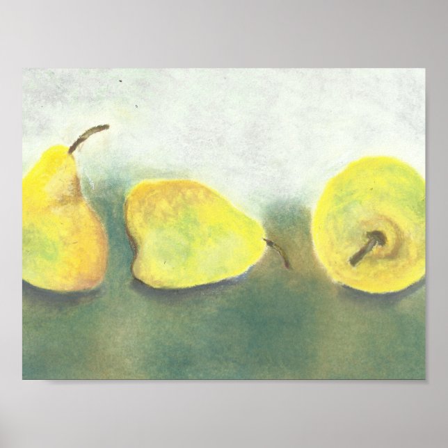 3 Yellow and Green Pears Poster (Front)