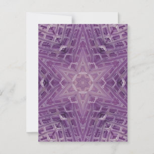 3A Unique Colorful Purple White Star Mandala Postcard