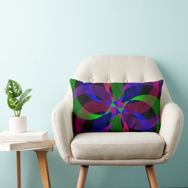 3D 2D Geometric Hybrid Throw Pillow (Chair)