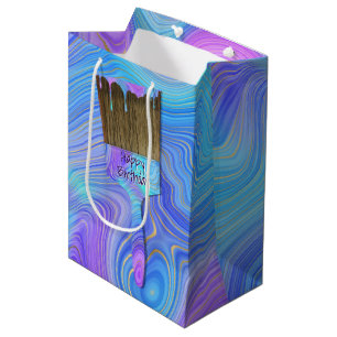 3D Abstract Birthday Paint Brush  Medium Gift Bag