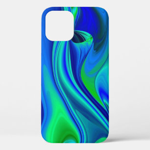 3D Abstract in green blue purple iPhone 12 Case
