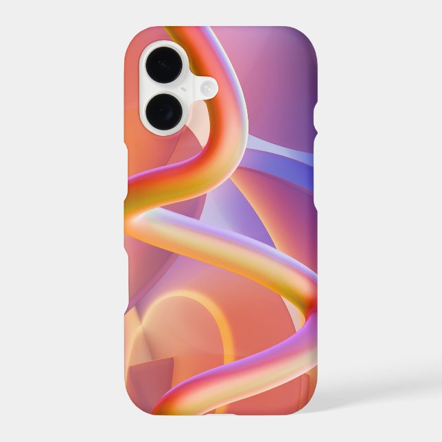 3D Abstract Iridescent Wave Pink  (Back)