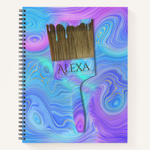 3D Abstract Paint Brush Notebook