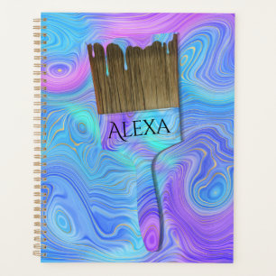 3D Abstract Paint Brush with Name Planner