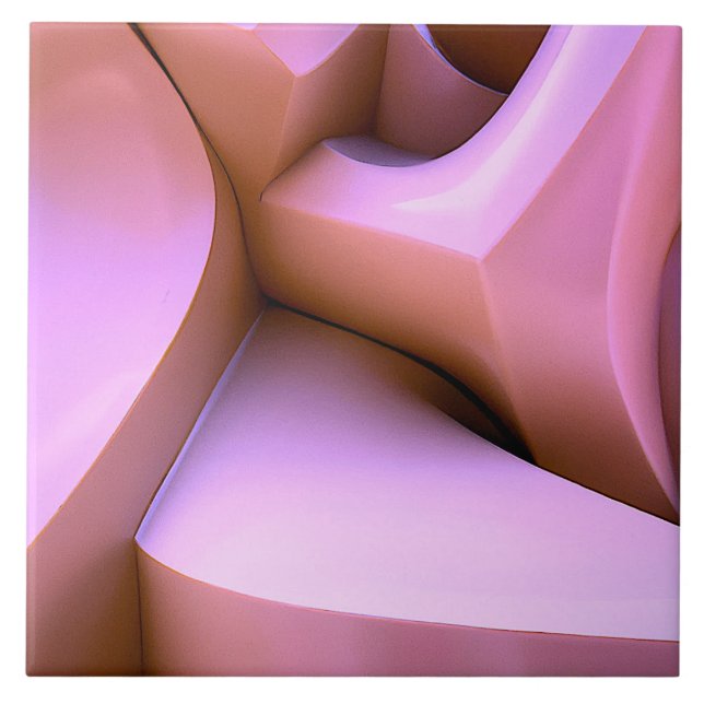 3d abstract pink tile (Front)