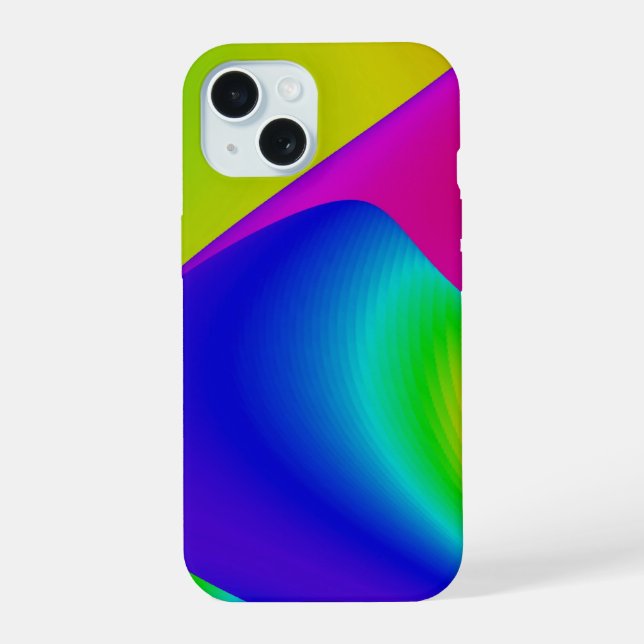 3D Abstract Rainbow Art iPhone 15 Case (Back)