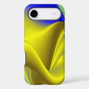 3D Abstract Rainbowart in Gold Yellow Blue