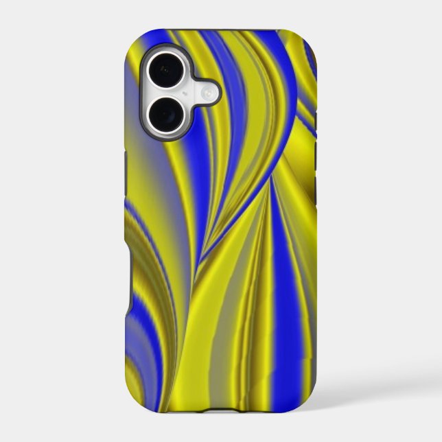 3D Abstract Rainbowart in Gold Yellow Blue (Back)