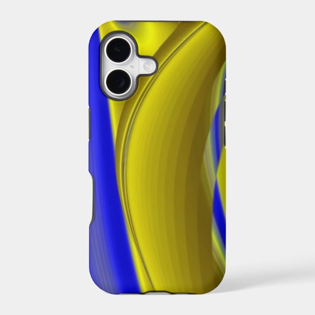 3D Abstract Rainbowart in Gold Yellow Blue (Back)