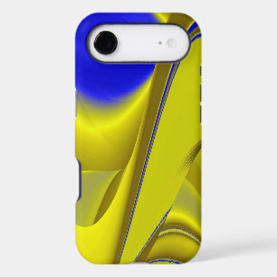 3D Abstract Rainbowart in Gold Yellow Blue