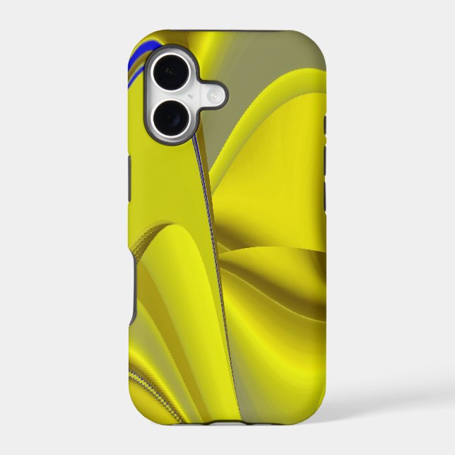 3D Abstract Rainbowart in Gold Yellow Blue (Back)