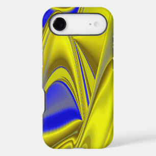 3D Abstract Rainbowart in Gold Yellow Blue