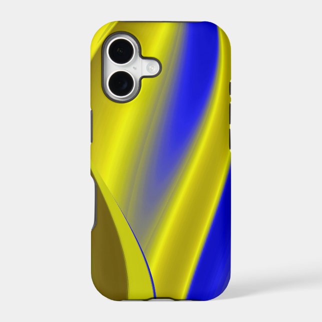 3D Abstract Rainbowart in Gold Yellow Blue (Back)