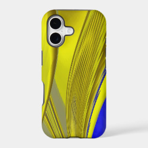 3D Abstract Rainbowart in Gold Yellow Blue