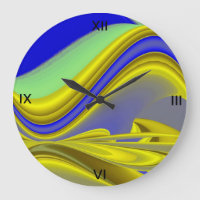 3D Abstract Rainbowart in Gold Yellow Blue