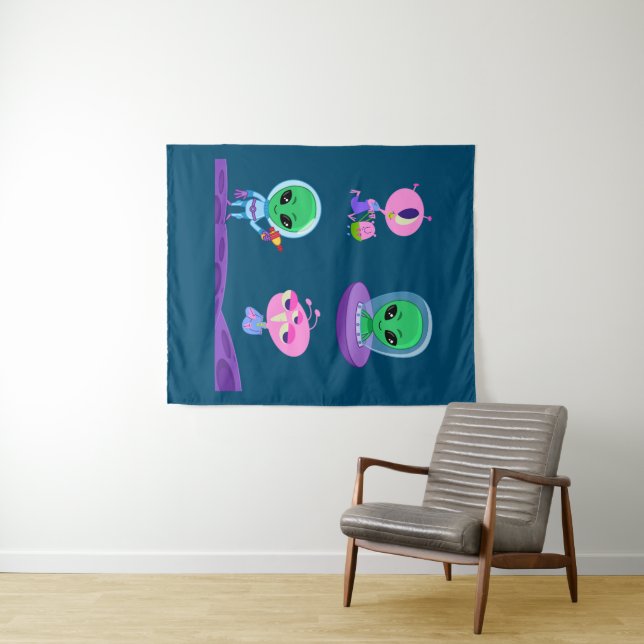 3D Alien Character Design  Tapestry (In Situ (Horizontal))