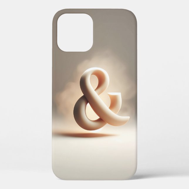 3D Ampersand Symbol - Beige & Neutral Phone Case (Back)