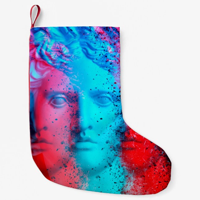 3d anaglyph effect. Covid-mutants. David Apollo. G Small Christmas Stocking (Front)