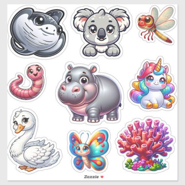 3D Animal Wonderland Sticker Set (Sheet)