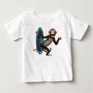 3D Animated Monkey Emerging from Glowing Magic Por Baby T-Shirt