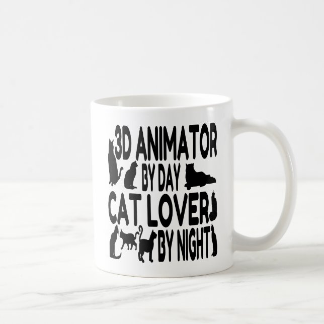 3D Animator Loves Cats Coffee Mug (Right)