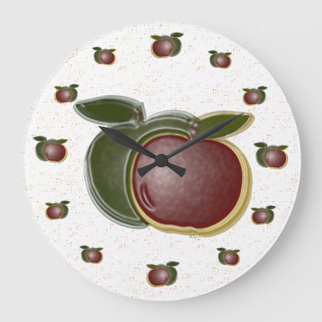 3D Apples (specks) Wall Clock (Front)